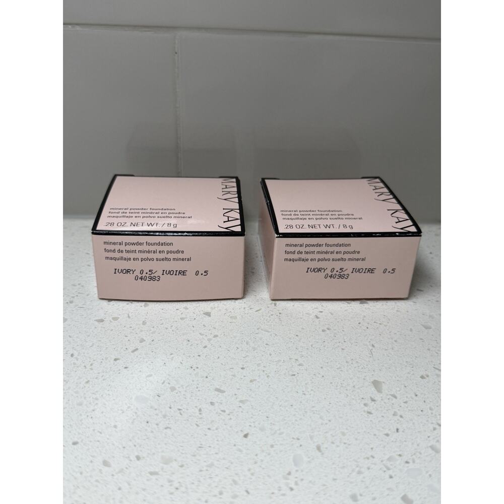 2 Mary Kay Mineral Powder Foundation IVORY 0.5 Discontinued 040983 Set of TWO